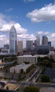 Uptown skyline views from South End Charlotte