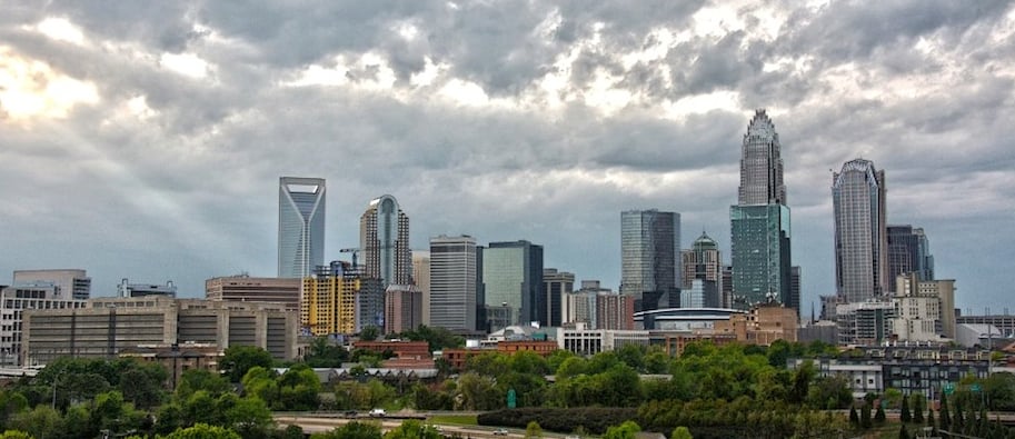 Charlotte NC Uptown Skyline View