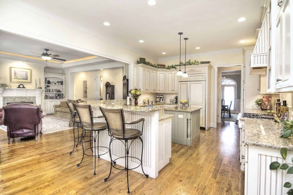 Stunning gourmet kitchen in this south Charlotte luxury home in Kingsmead