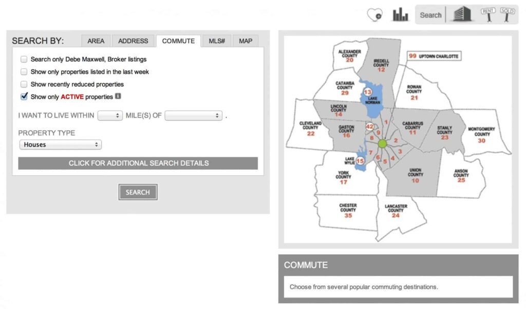Search Charlotte Homes by Commute