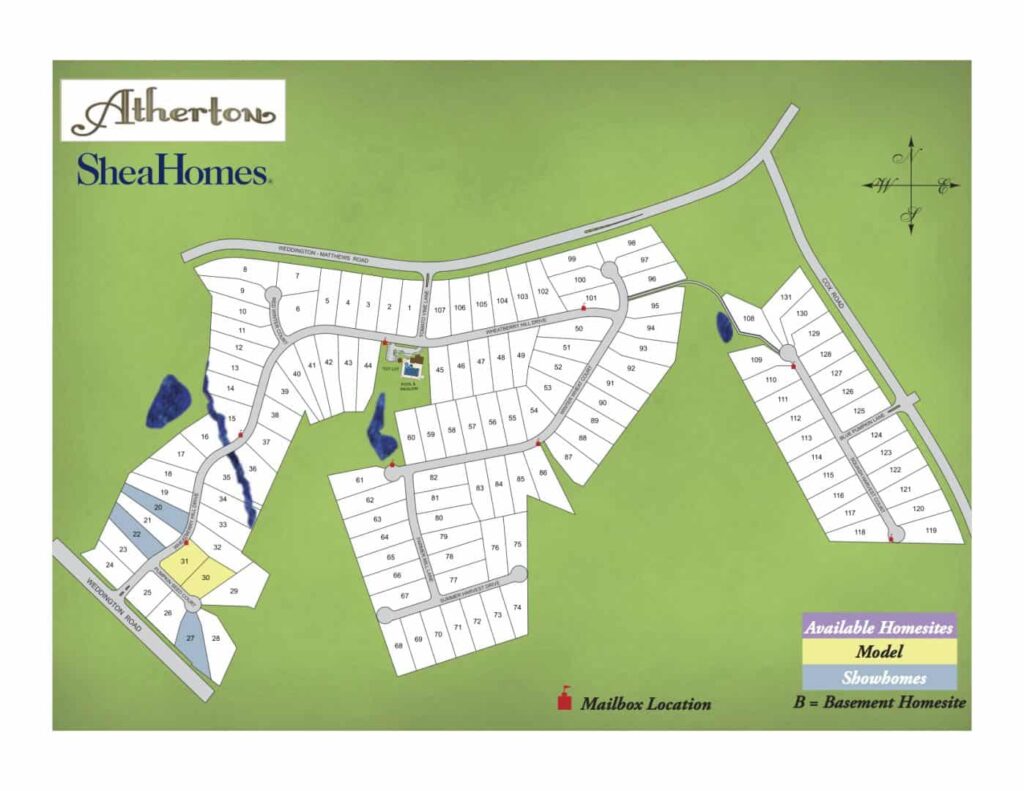 New Construction Charlotte NC Atherton Map