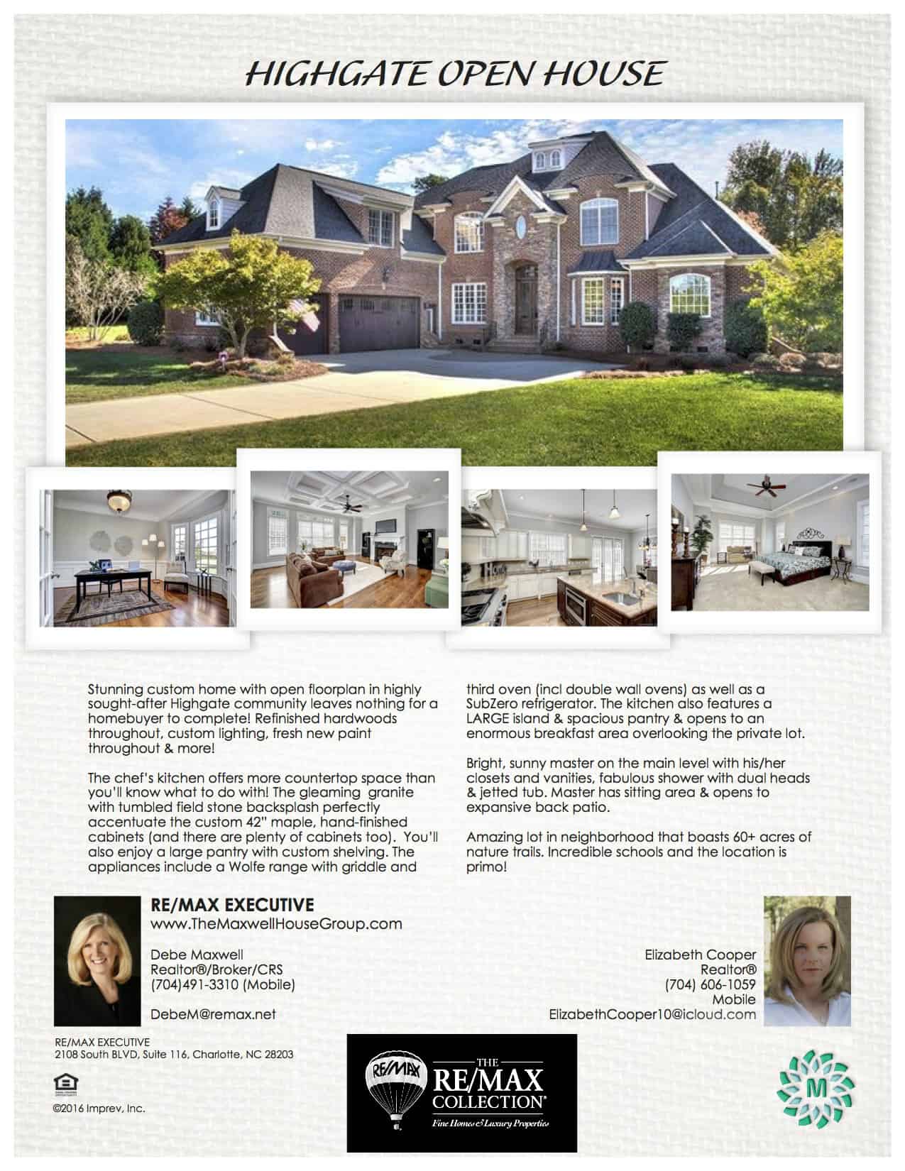 HIGHGATE OPEN HOUSE This Weekend! Charlotte NC Homes for Sale By The Maxwell House Group, Realtor