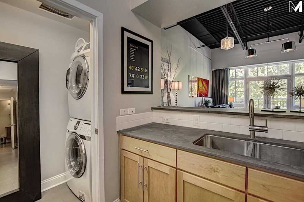 Stackable washer & dryer included in Southpark condo for sale