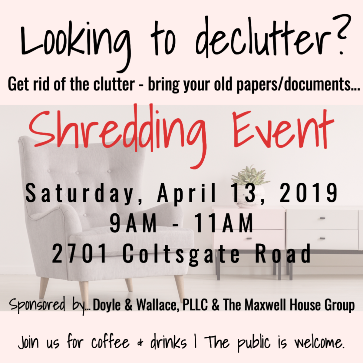 Charlotte Shredding Event SAT 4/13 from 9AM to 11AM Charlotte NC