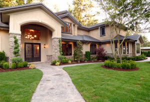 Exterior of an American Luxury Wooden House